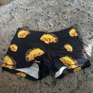 Taco Print Black Shorts